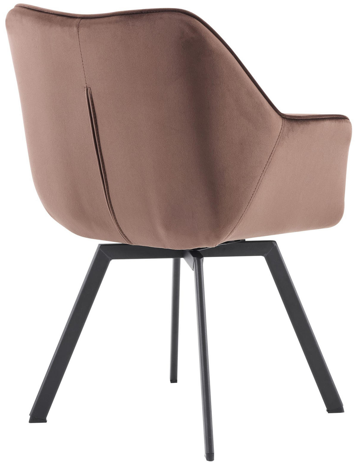 ESSZIMMERSTUHL 2er Set Samt Braun - Schwarz/Braun, Textil/Metall (60/81/59cm) - CLP
