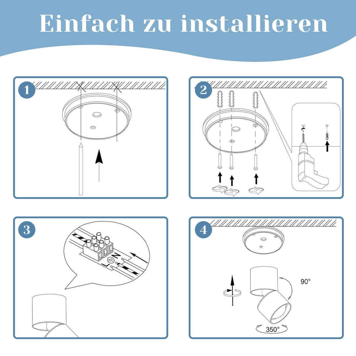 LED-DECKENLEUCHTE Lisa 10/7/10 cm - Weiß, Metall (10/7/10cm) - Nettlife