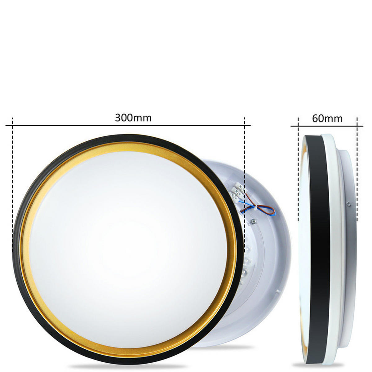 DECKENLEUCHTE Isoldara 30/30/6 cm - Schwarz, Kunststoff (30/30/6cm) - ZMH