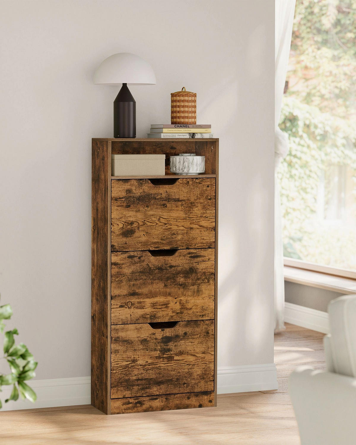 SCHUHSCHRANK PORT LOUIS - Braun, Holzwerkstoff (60/130/24cm) - Hansiro