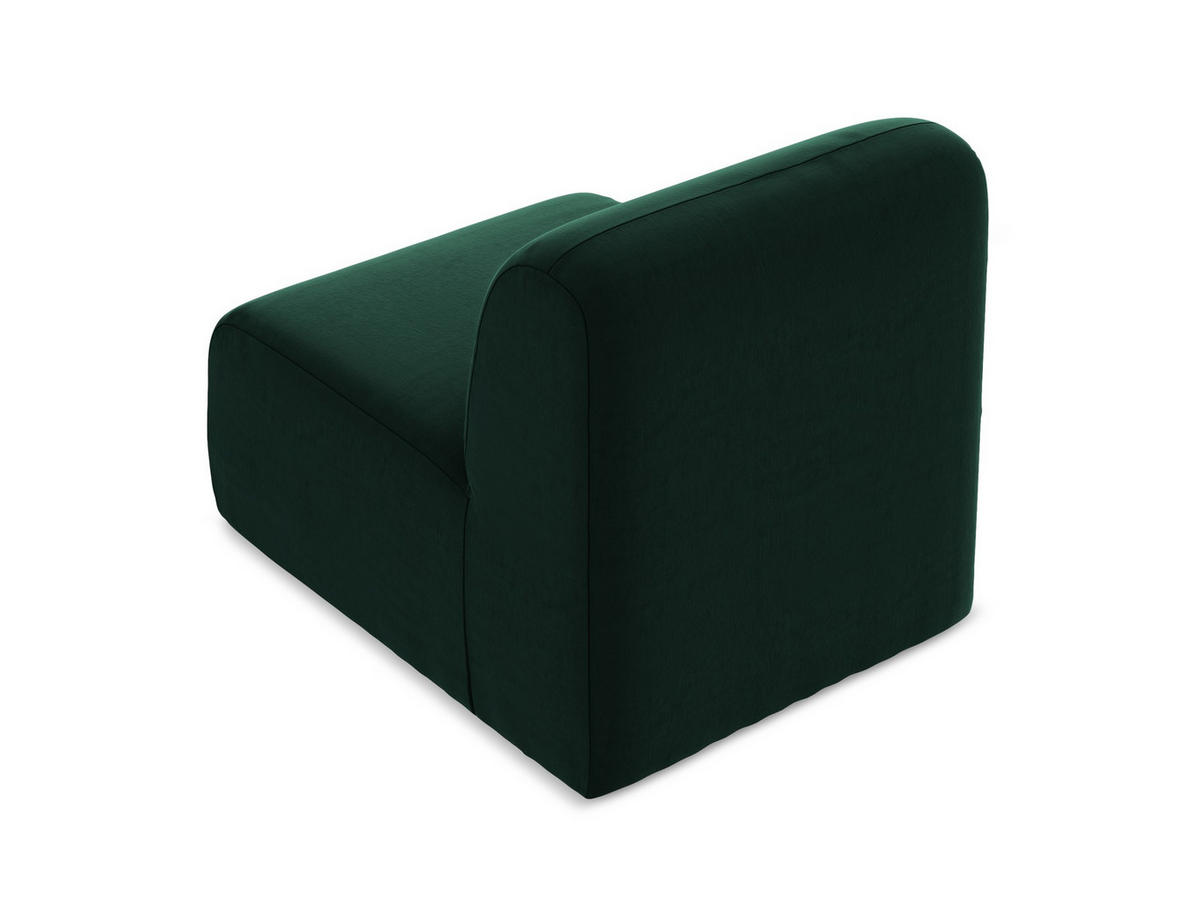 SOFAELEMENT Samt Stoff Grün - Dunkelgrün/Schwarz, Holzwerkstoff/Kunststoff (70/75/94cm) - Makamii