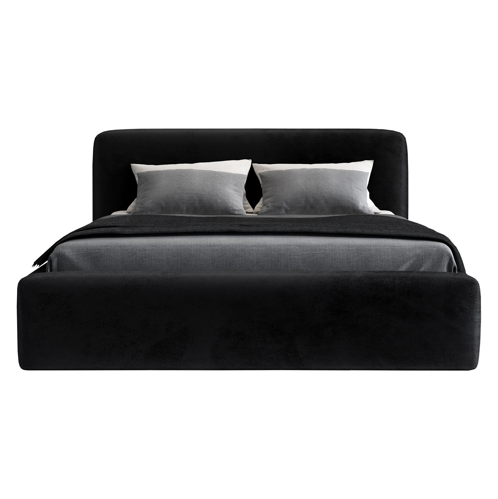 POLSTERBETT LUMO 120x200 Schwarz - Schwarz, Textil (120/200cm) - A&J MöbelLand