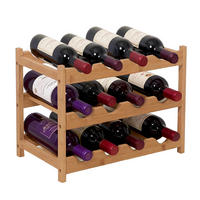 VINOVÝ regál - světle hnědá, dřevo (45/30/45cm) - Relaxdays