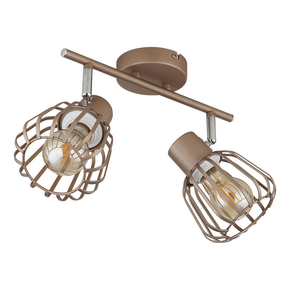LED DECKENLEUCHTE OLIN Metall Braun, 2-flammig, schwenkbar - Braun, Glas (30/17.5/12.5cm) - Globo Lighting
