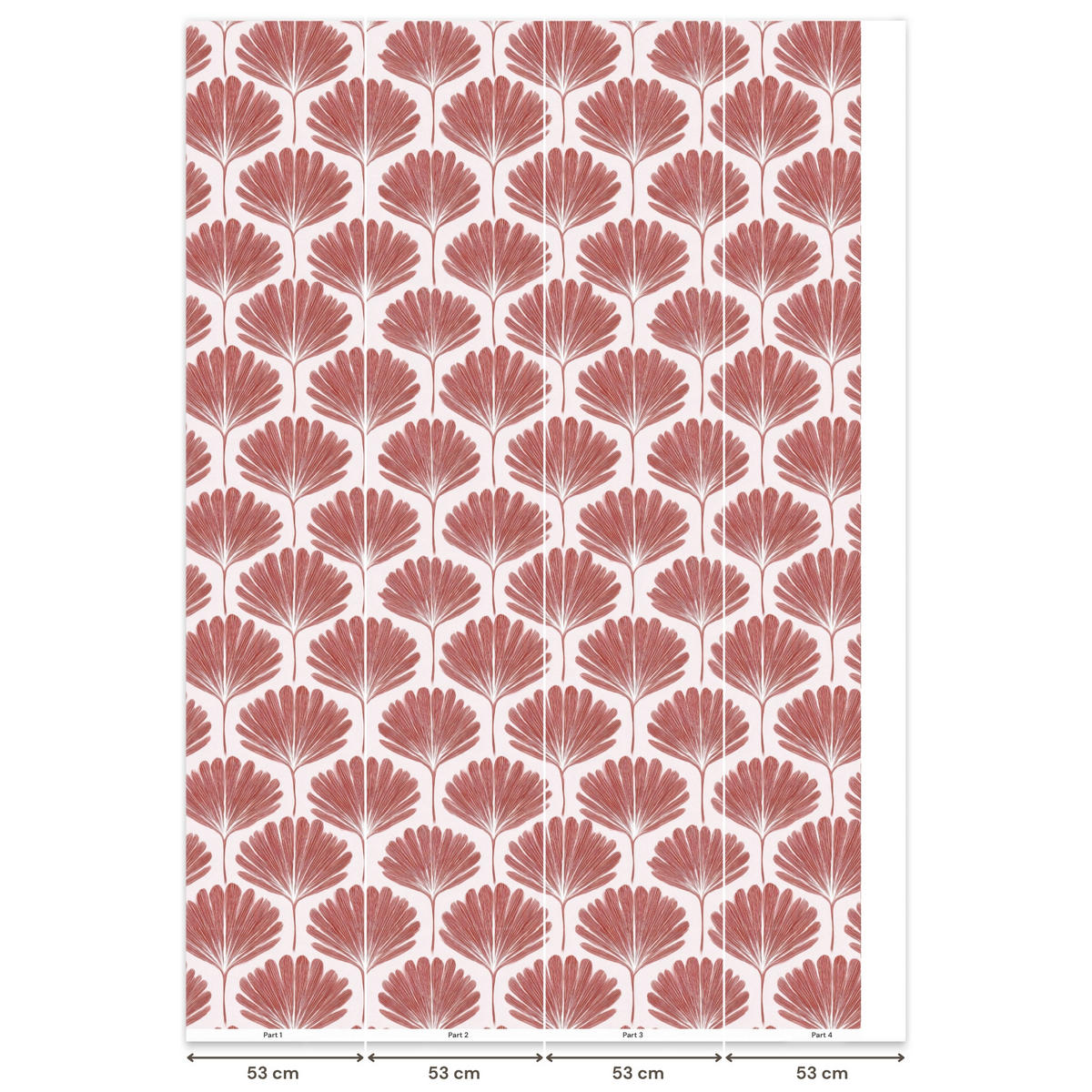 TAPETE - Fächer - Motiv - Terra - 200x300 cm - Rotbraun, Papier (200/300cm) - OnlyWow