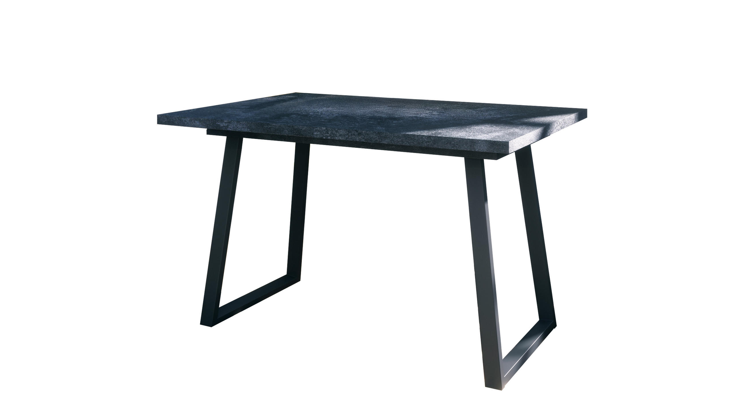ESSTISCH Loft Holzkohle Optik - Schwarz, Holzwerkstoff (80/160/75cm) - Vladon