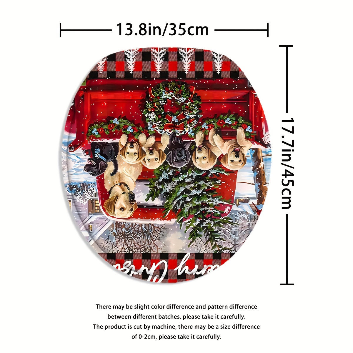 DUSCHVORHANG SET Weihnachten Muster Duschvorhang Bodenmatte Toilettenmatte - Rot, Textil (180/180cm) - MCBOSON