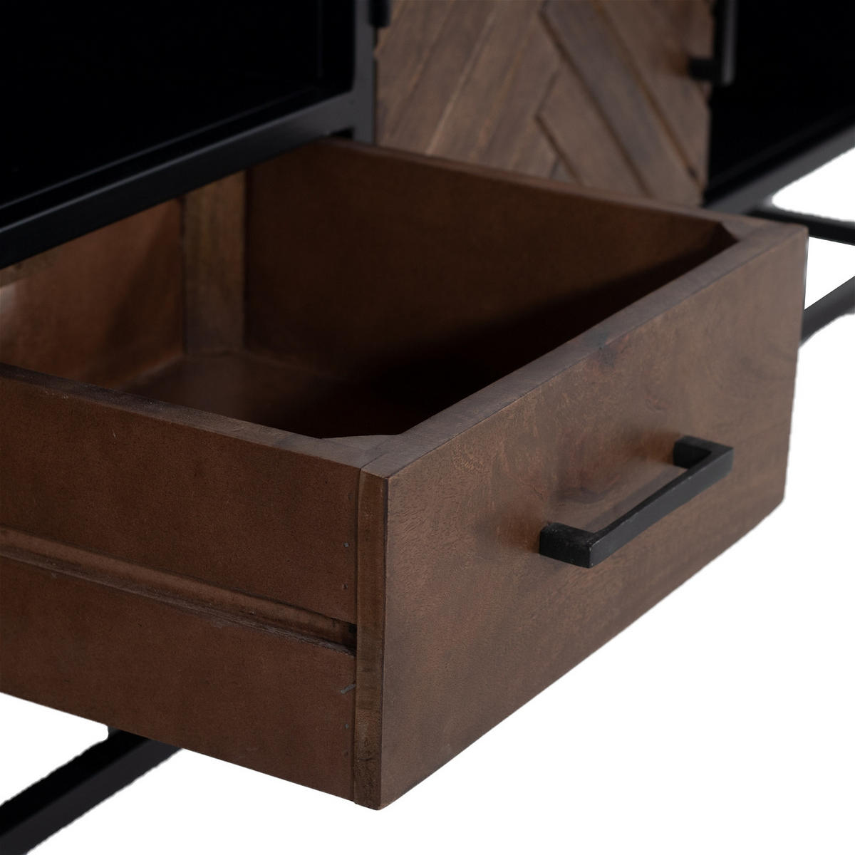 TV-SCHRANK Herringbone aus Mangoholz 250cm, natürlich - Braun, Holz (250/50/40cm) - Giga Meubel