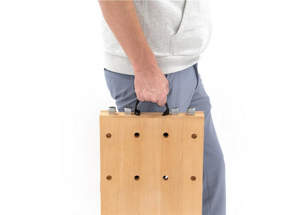 HOBELBANK Tragbare mit Schraubstock FSC Buchenholz 47/29/7 cm - Braun, Holz (29/7/47cm) - Rikta