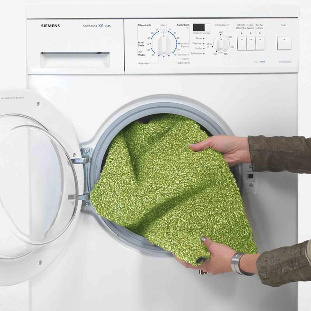 FUSSMATTE WASCHBAR ENTRA 2ER SET - Grün, Textil (60/75cm) - Astra
