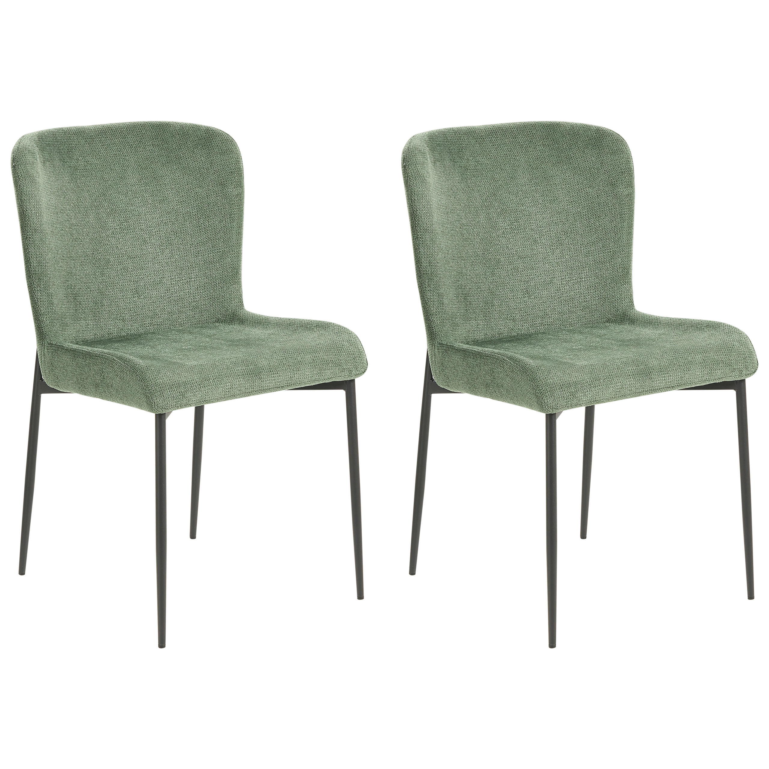 ÉTKEZŐSZÉK 2 darabos Szett Kárpit Zöld Ada - zöld, textil/fém (49/82/48cm) - Beliani