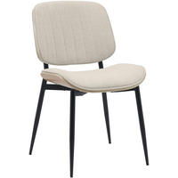 STUHL Stoff natura/creme - Eukalyptusholzfarben/Creme, Textil/Metall (49/83/57cm) - CLP