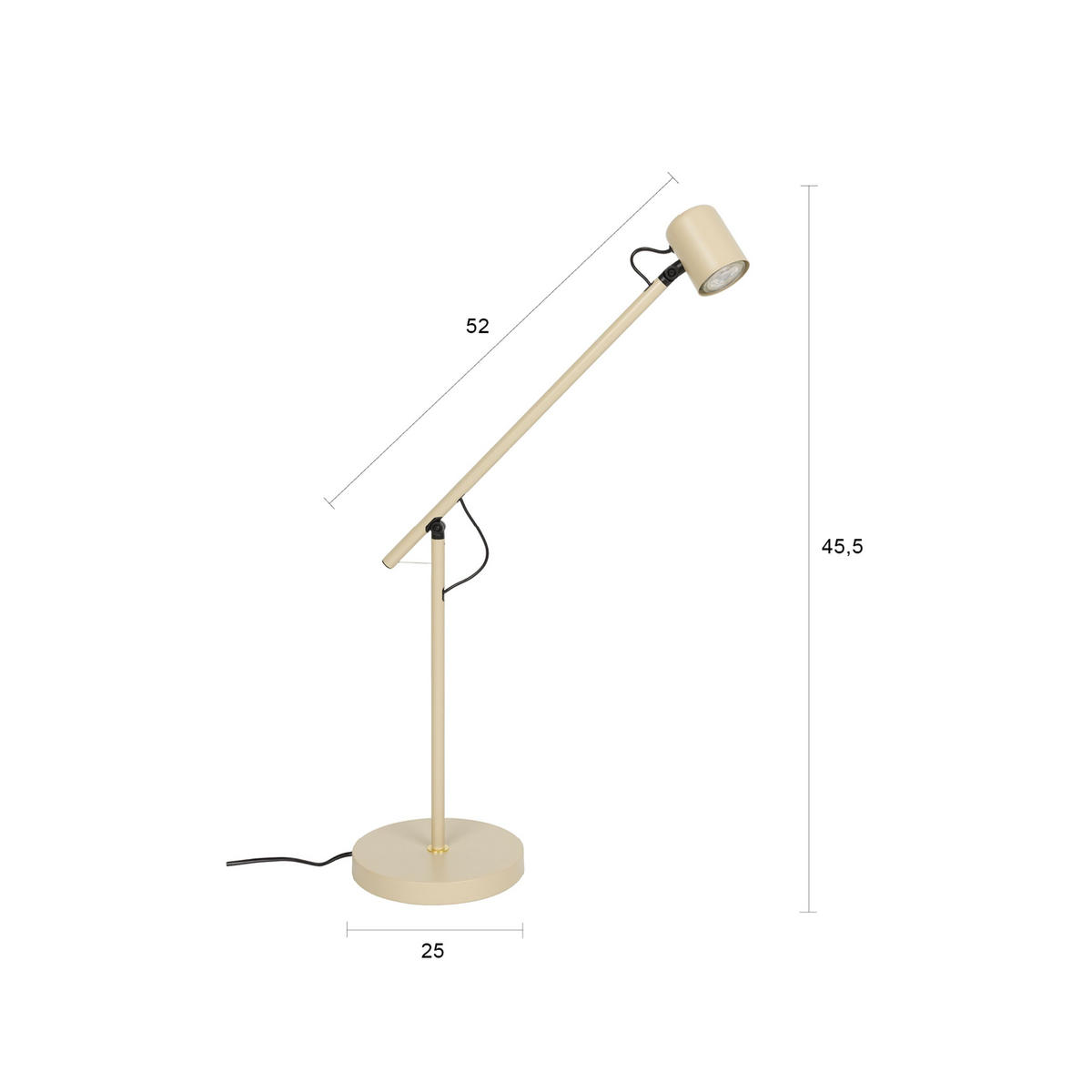 TISCHLAMPE Aero Beige - Beige, Metall (55/20/45.5cm) - Housecraft Living