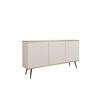 KOMMODE ORO - K-160, 2-Türen, 2-Schubladen, Push-to-Open 160x39x85 cm Beige/Schwarz - Beige/Schwarz, Holzwerkstoff/Kunststoff (160/85/39cm) - DomoHome