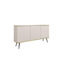 KOMMODE ORO - K-160, 2-Türen, 2-Schubladen, Push-to-Open 160x39x85 cm Beige/Schwarz - Beige/Schwarz, Holzwerkstoff/Kunststoff (160/85/39cm) - DomoHome
