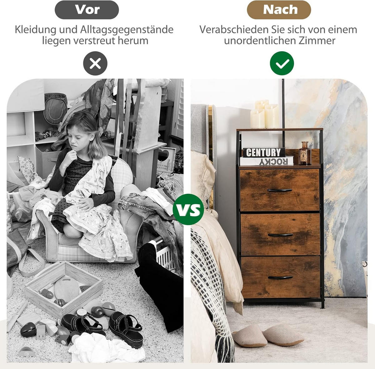 AUFBEWAHRUNGSSCHRANK 92cm Braun - Braun, Holz (30/92/45cm) - COSTWAY