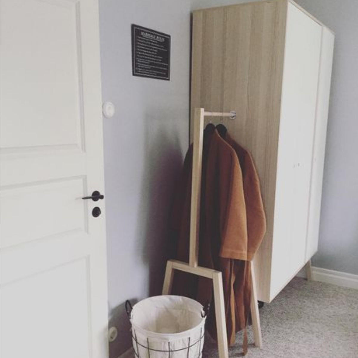KLEIDERSCHRANK mit 2 Türen, 1 Schublade, Kleiderstange und 1 Kleiderhaken - SPOT - 88/60/210 cm - Braun, Holzwerkstoff (60/210/88cm) - Calicosy