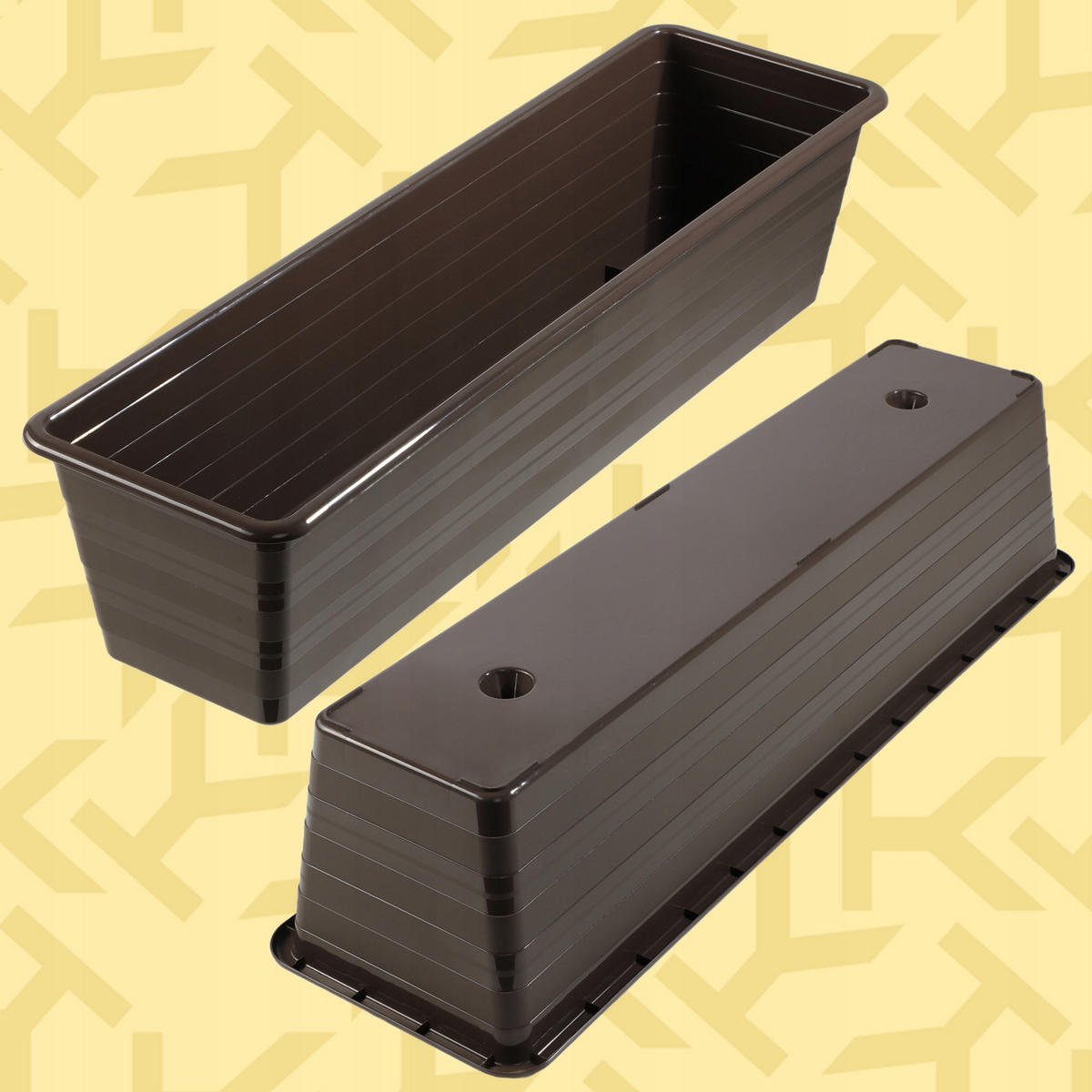 BALKONBLUMENTOPF 60 cm, Braun - Braun, Kunststoff (17/60cm) - KADAX