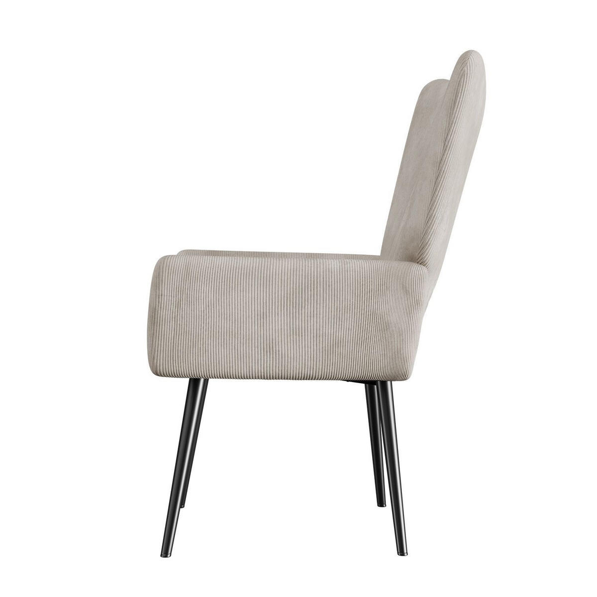 OHRENSESSEL Odense Cord Beige - Beige, Textil (68/95/73cm) - Juskys