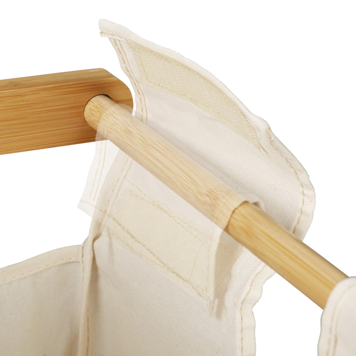 WÄSCHEKORB - Multicolor, Holz/Textil (37/73/33cm) - Relaxdays