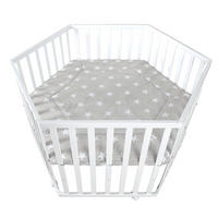 LAUFGITTER 6-eckig, Little Stars - Weiß, Holzwerkstoff (118.5/72.5/103.5cm) - Roba