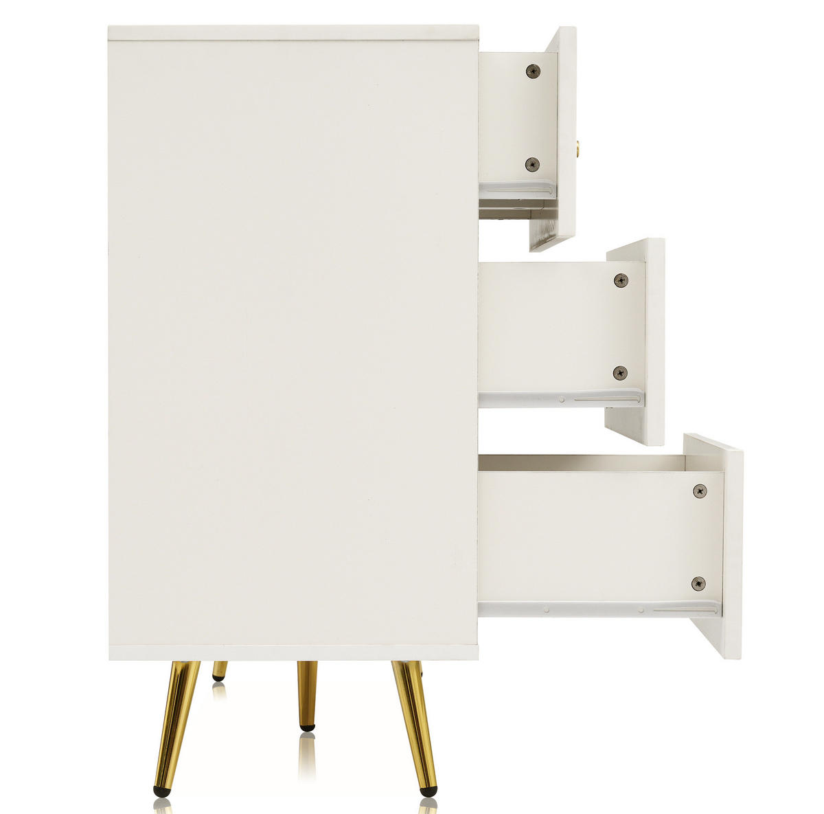 KOMMODE 120/85/40 cm Creme-Weiß aus Holz und Metall mit 6 Schubladen - Creme, Holz (85/40/120cm) - OKMYHOME