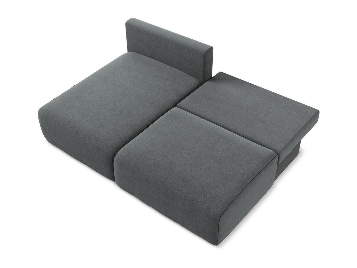 ECKSOFA mit Schlaffunktion links Strukturstoff Stoff Grau - Schwarz/Grau, Kunststoff/Textil (149/210cm) - Makamii