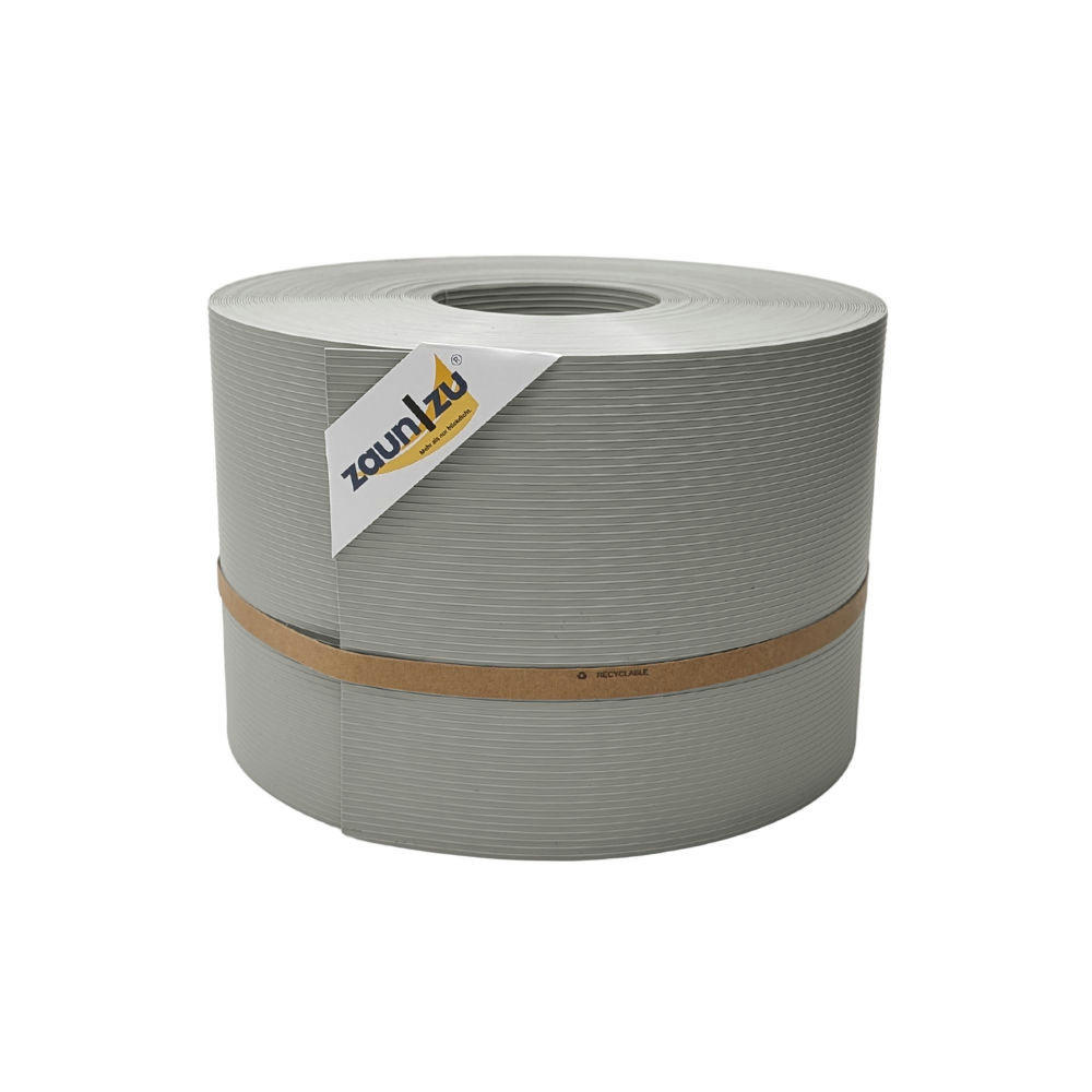 SICHTSCHUTZSTREIFEN Rille PP für Doppelstabmatte Zaunblende Steingrau 50m - Graubraun, Kunststoff (5000/19cm) - ZAUN|ZU