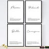POSTER Set mit 4 Worten auf Französisch A4 Rahmenlos - Klar, Papier (29.7/3cm) - Nacnic