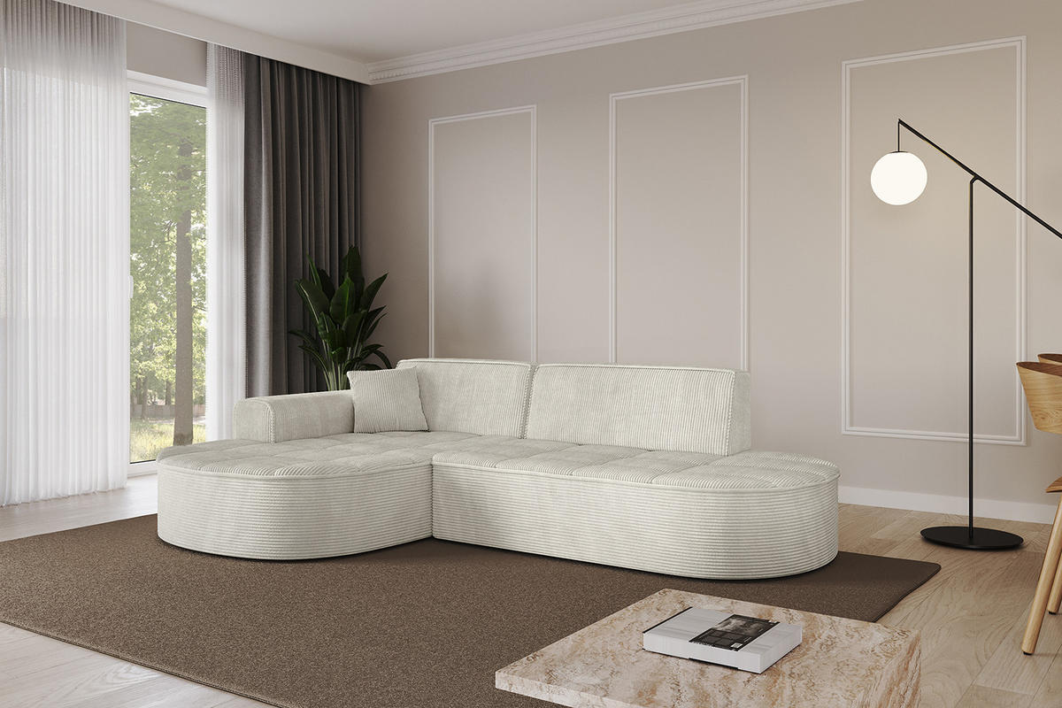 ECKSOFA Ottomane Links TARO-L1 - 243x171x79,5 cm Hellgrau - Hellgrau, Holzwerkstoff/Textil (243/171cm) - ALTDECOR