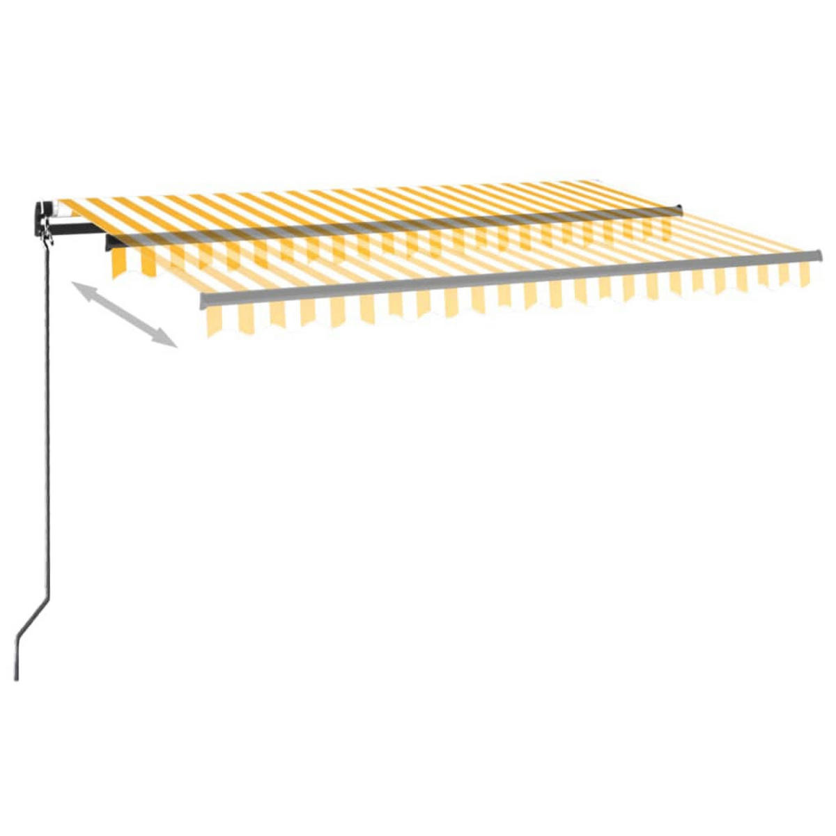 MARKISE Manuell Einziehbar 450x350 cm Gelb und Weiß - Gelb, Metall (450/1/450cm) - furnicato