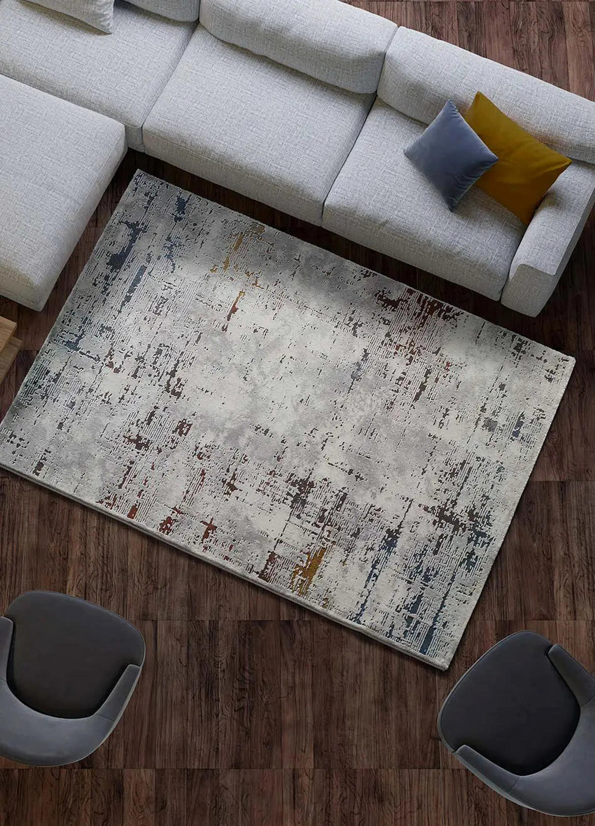 WEBTEPPICH Grau / Mehrfarbig Graceful 120/170 cm - Multicolor/Grau, Naturmaterialien/Textil (120/170cm) - Atticgo