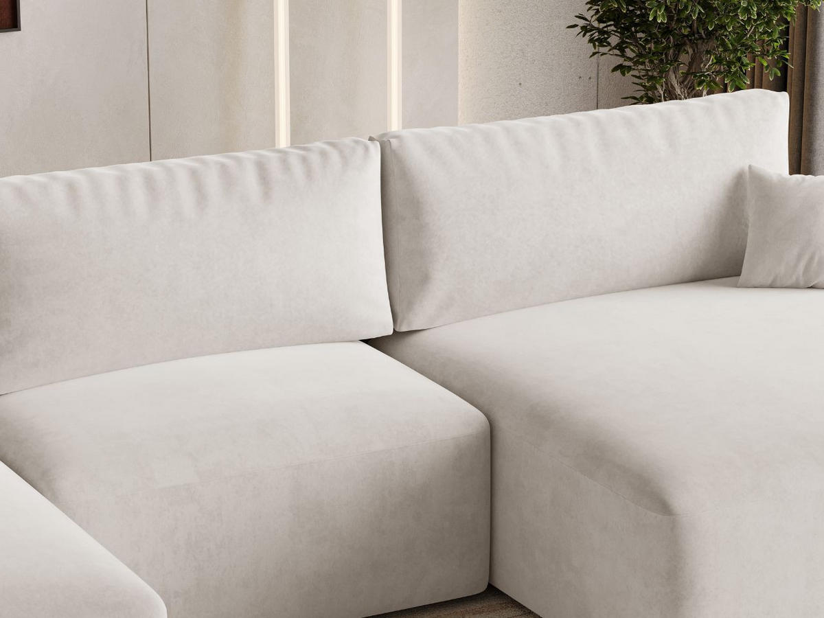 ECKSOFA U Serene Ecru - Ecru, Holz/Textil (391/145cm) - Graingold