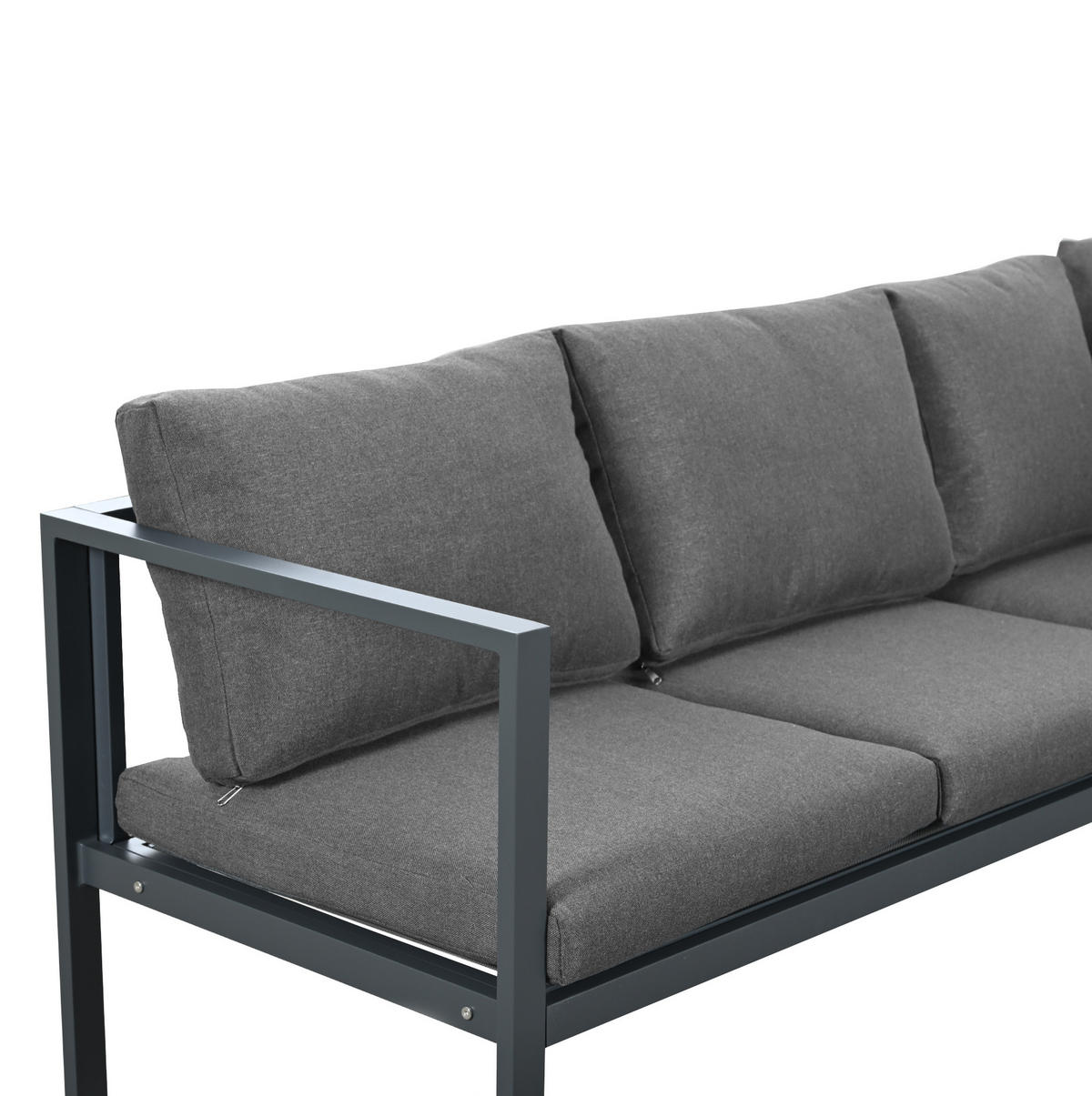 GARTENLOUNGE-SET 115/60/62 cm mit 2 Zweisitzern, Sessel, Tisch und Beistelltisch aus verzinktem Eisen, Grau - Grau, Metall - Redom