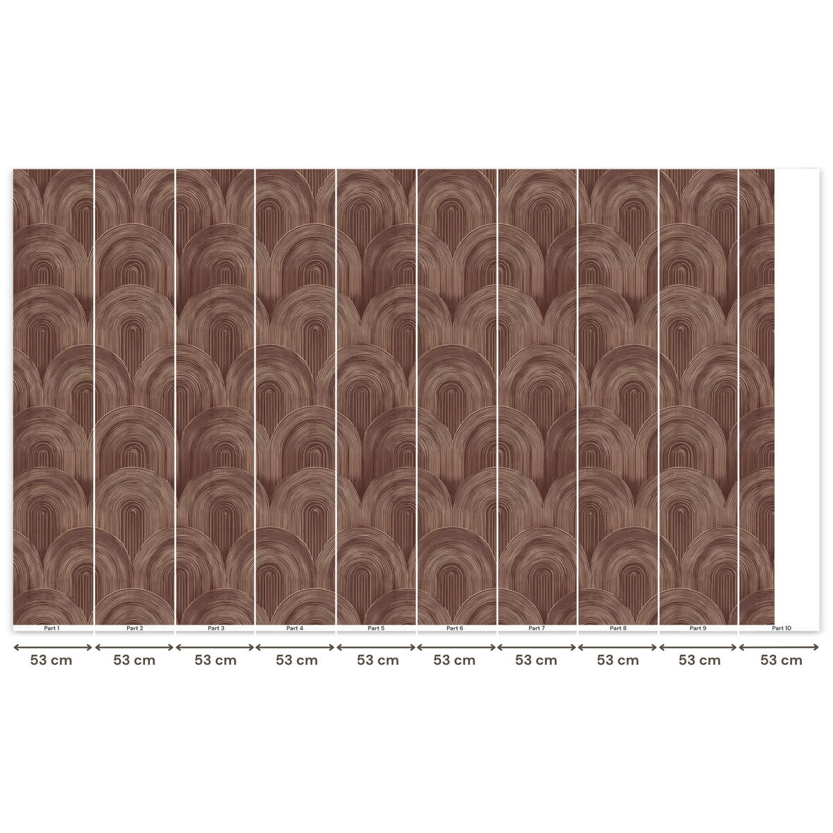 TAPETE - Rhythmic - Aufschlag - Braun - 450x280 cm - Dunkelbraun, Papier (450/280cm) - OnlyWow