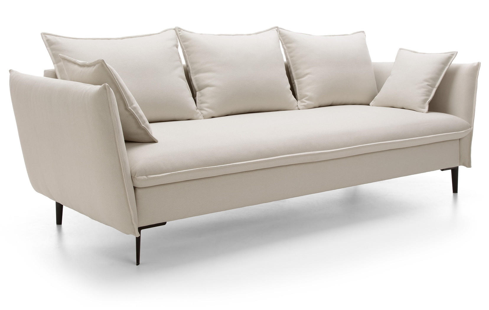 SOFA mit Bettkasten Flavio, 237 cm, Schlaffunktion, Creme - Creme, Holz (237/90/105cm) - Emporius
