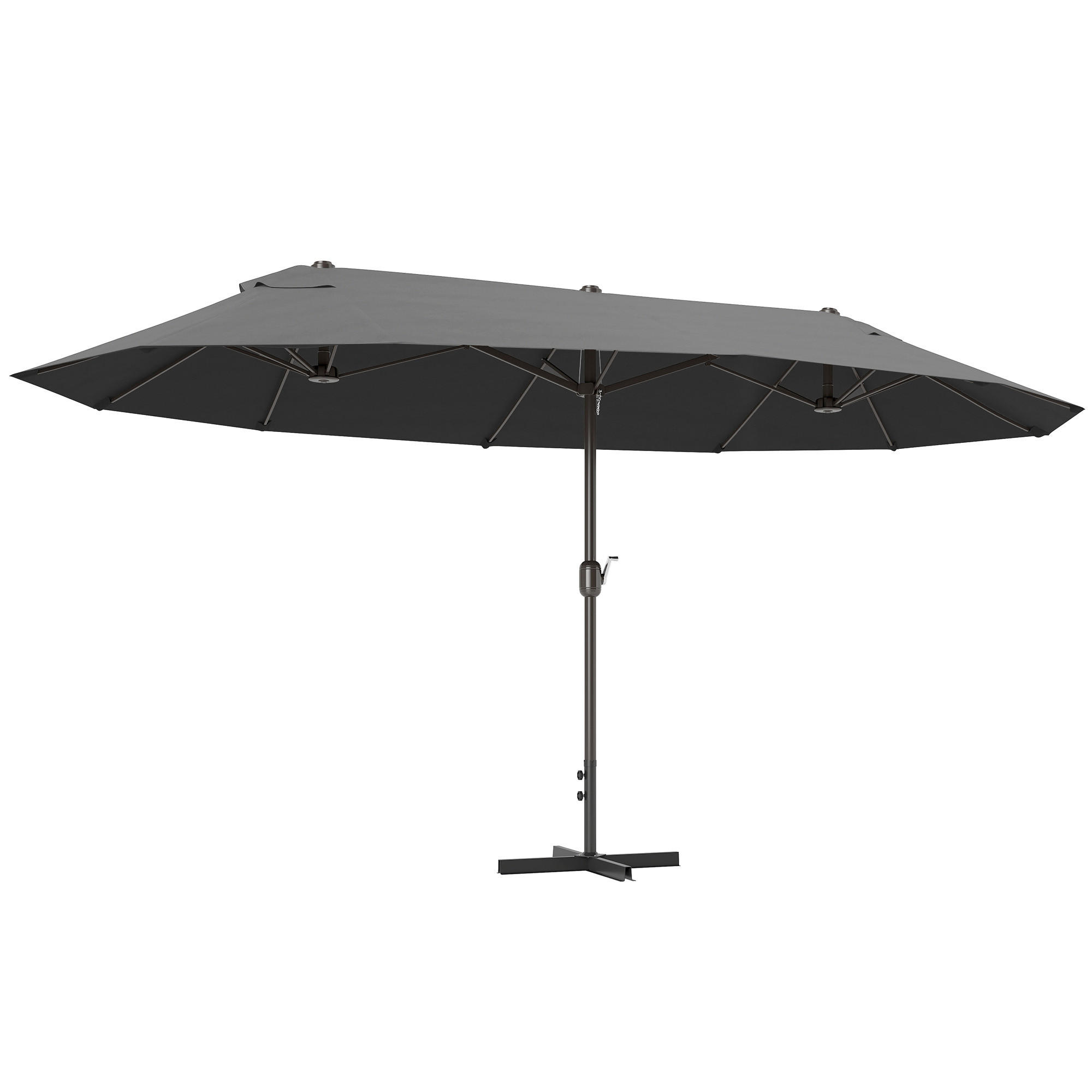 SONNENSCHIRM DE-11404 rechteckig, XXL, mit Kurbel Grau - Grau, Metall (270/460cm) - ComfortXL