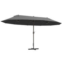 SONNENSCHIRM DE-11404 rechteckig, XXL, mit Kurbel Grau - Grau, Metall (270/460cm) - ComfortXL