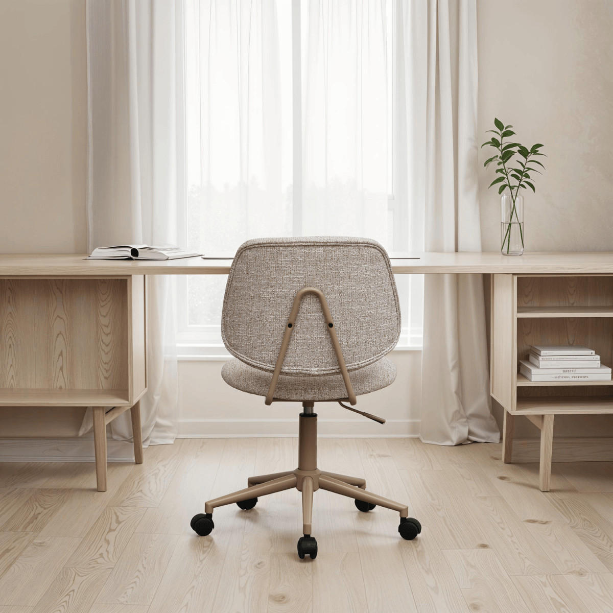 DREHSTUHL höhenverstellbar in Webstoff Beige - Beige, Textil/Metall (60/82/57cm) - Furnhouse