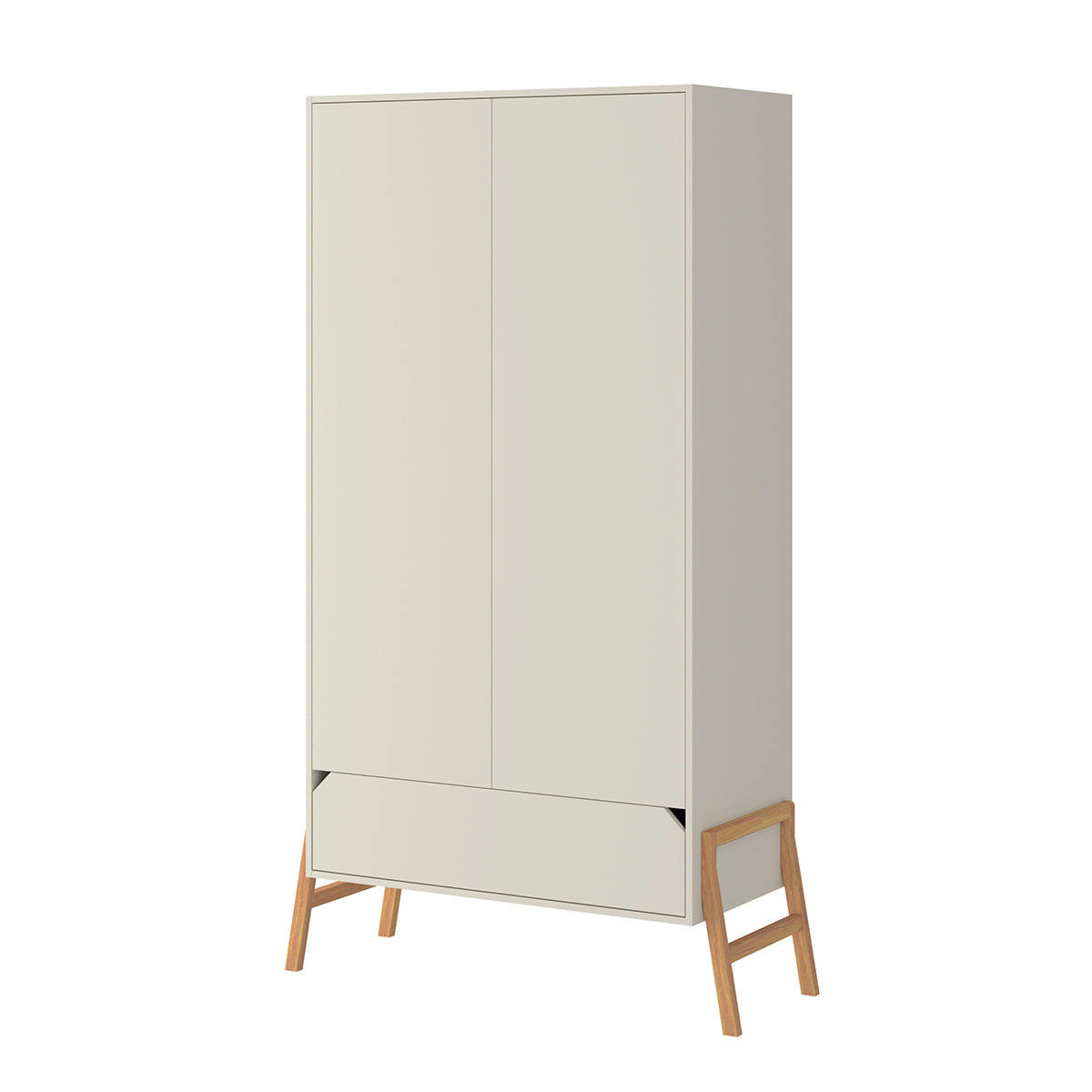 OMARA 2 vrati Kašmir - bež, leseni material (117/199/50cm) - Petits-meubles