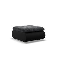 SITZPOUF FÜR DAS WOHNZIMMER FORESTA, Schwarz + Schwarz - Schwarz, Textil (88/42/70cm)