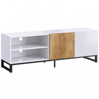 TV-SCHRANK Spanplatte Stahl Weiß - Weiß, Holzwerkstoff/Metall (140/50/36.5cm) - HOMCOM