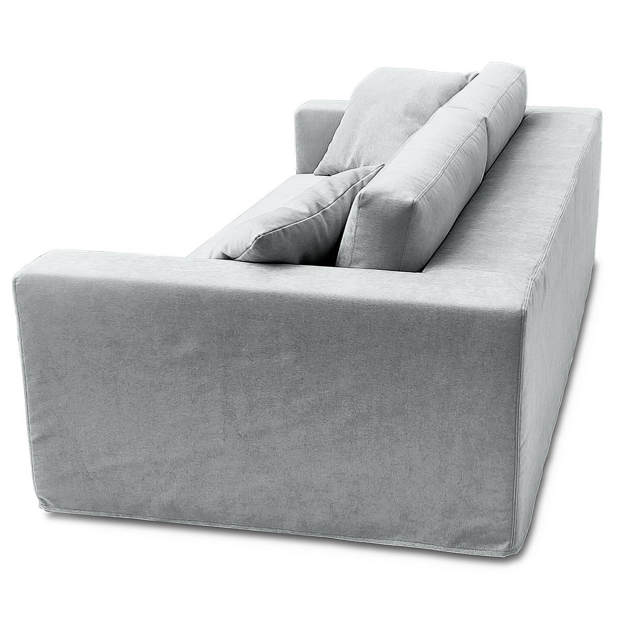 3-SITZER SOFA mit Wechselbezug - Webstoff - Hellgrau, Textil (245/63/122cm) - home24