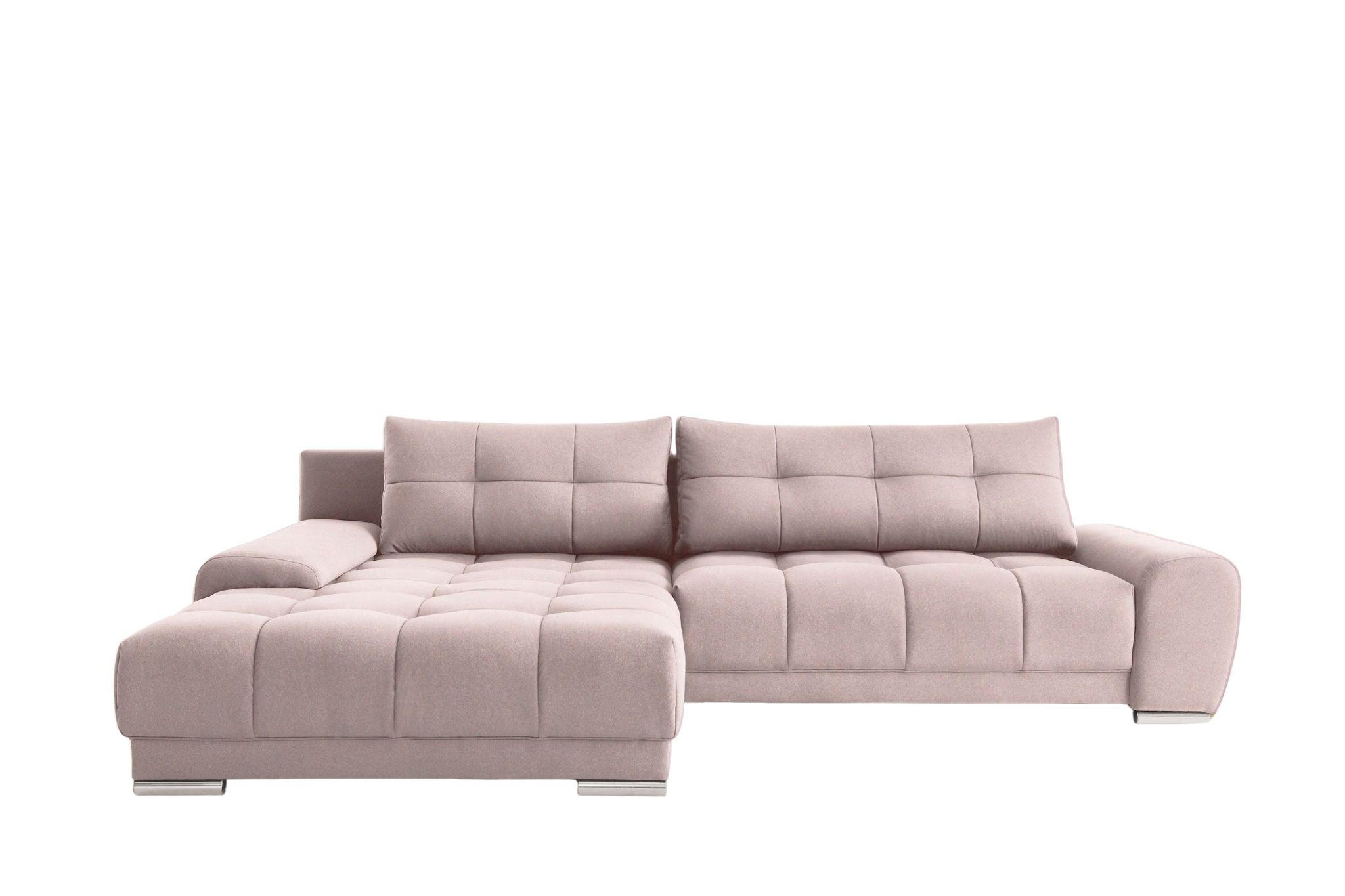 ECKSOFA WAVE Mit Schlaffunktion, Stoff SORO, Rosa Links - Rosa, Holz (105/281cm) - Kaiser Möbel