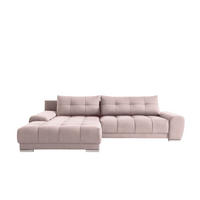 ECKSOFA WAVE Mit Schlaffunktion, Stoff SORO, Rosa Links - Rosa, Holz (105/281cm) - Kaiser Möbel