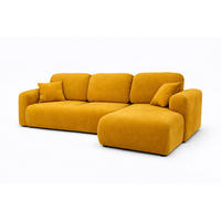 ECKSOFA Mit Schlaffunktion Und Bettkasten, Sofa L-Form Bingo L, Veloursstoff Salvador, Gelb, Rechts - Gelb, Holz (250/142cm) - Kaiser Möbel