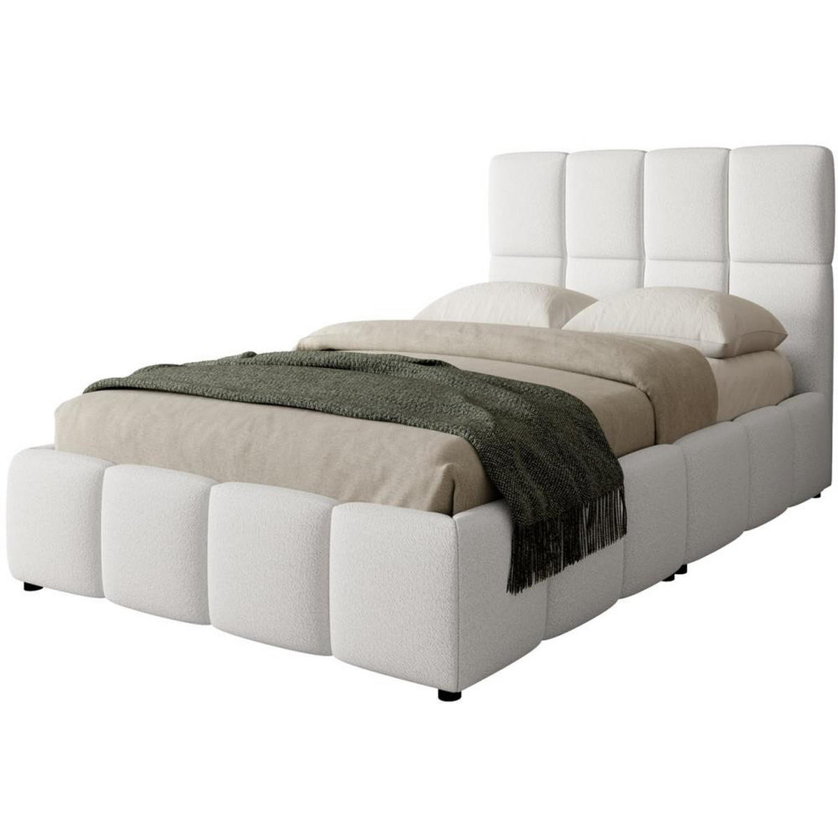 POLSTERBETT Nostro mit Bettkasten 140x200 cm hellbeige - Beige/Schwarz, Textil (140/200cm) - Beautysofa