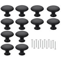 SCHRANKKNOPF Schwarz 12er-Set - Schwarz, Kunststoff (2.3/2.2/2.3cm)
