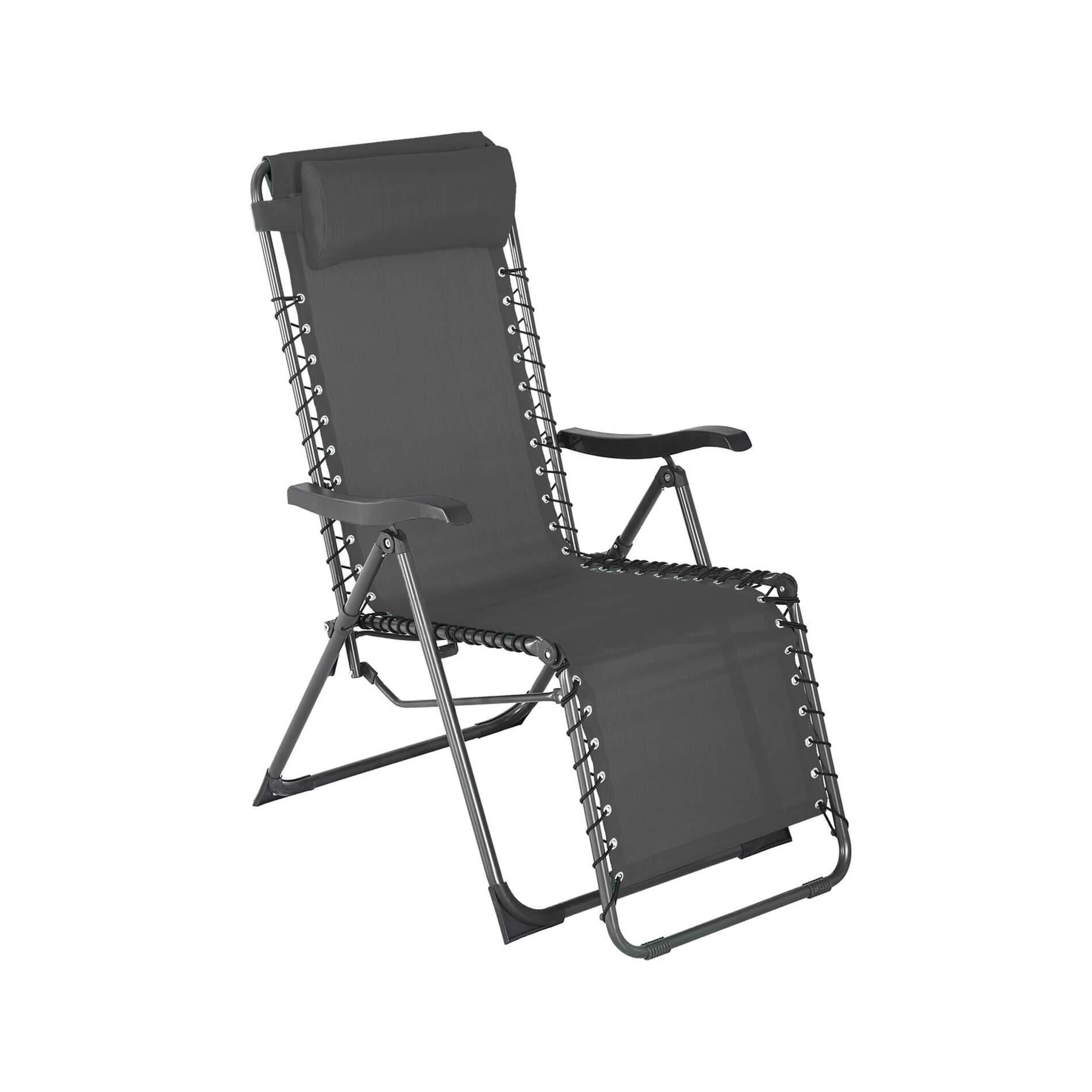 GARTEN-RELAXSESSEL Dunkelgrau 104/66/113 cm - Grau, Metall (66/113/104cm) - Mobili Rebecca