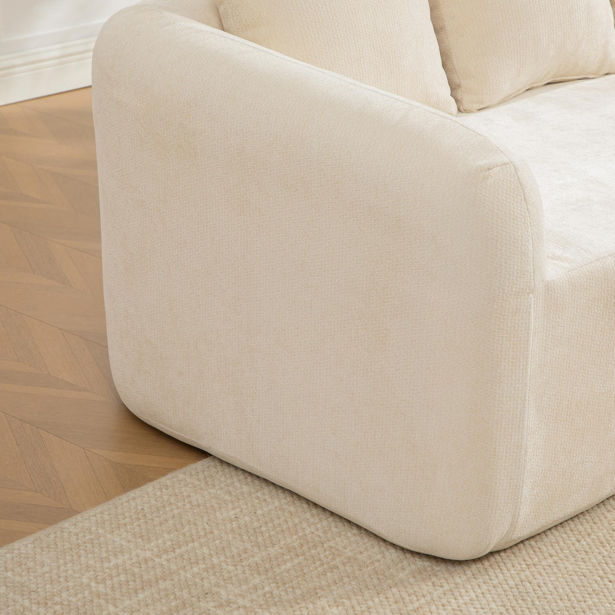 SOFAELEMENT DE-35127 linke mit Chenille-Bezug Beige - Beige, Textil (99/80.5/171.5cm) - ComfortXL